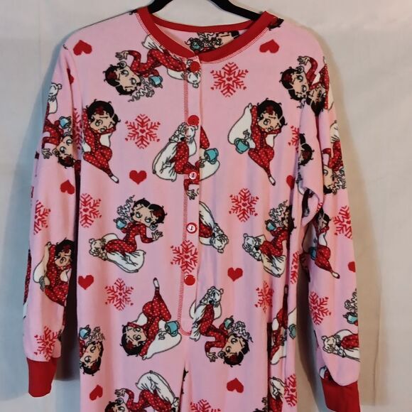 Betty Boop One Piece Footed Sleepwear - Picture 2 of 8